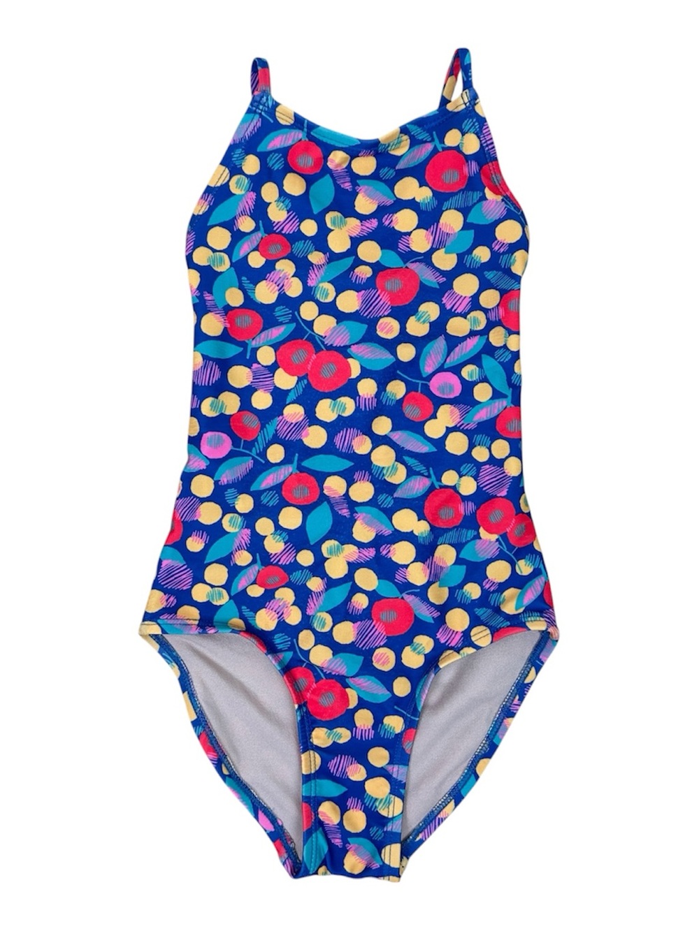 Tea Collection Girls' Blue Floral One-Piece Swimsuit